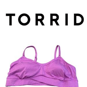 TORRID Women’s Lightly Lined Heather Cross Front Bralette Pink Purple Size 0/L